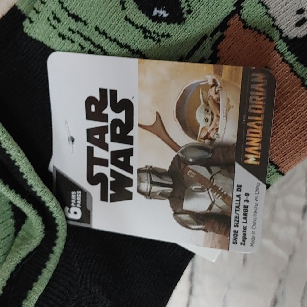 STAR WARS Mandalorian ankle sox 6 pairs size L shoe approx 3-9 - Picture 3 of 7